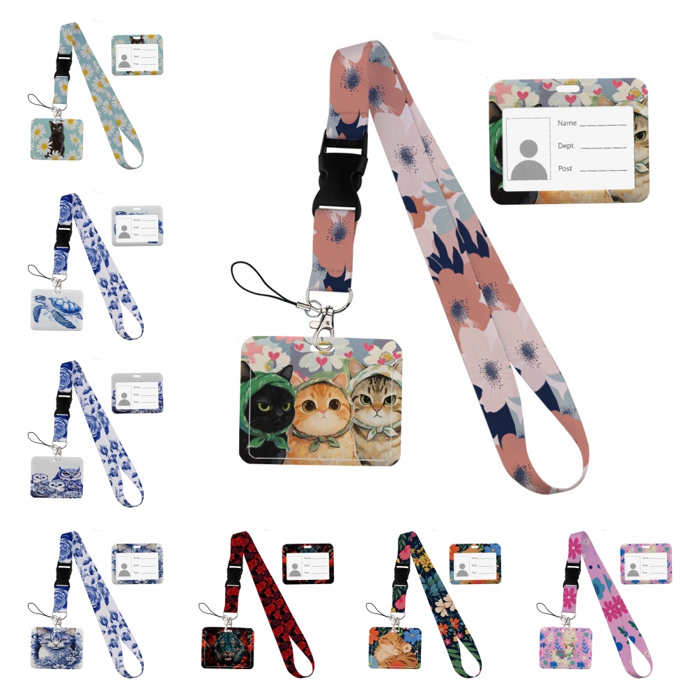 Lanyard Badge Holder - Cordones con estampado de animales pequeños