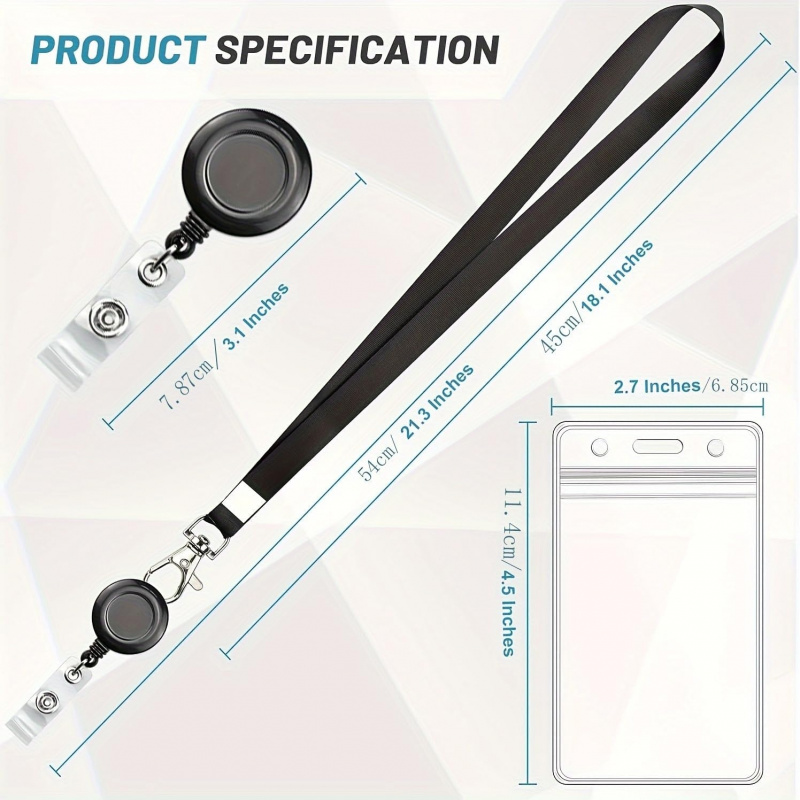 4 Cordones Negros Retráctiles  - Lanyard Badge Holder reseña y precio